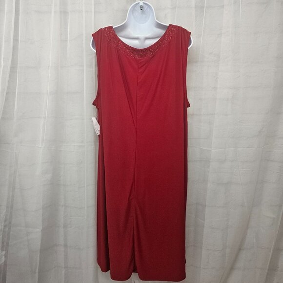 NWT R&M Richards Red Glittery Sheer Formal Romantic Mature Dress and Jacket 22W - Picture 5 of 16